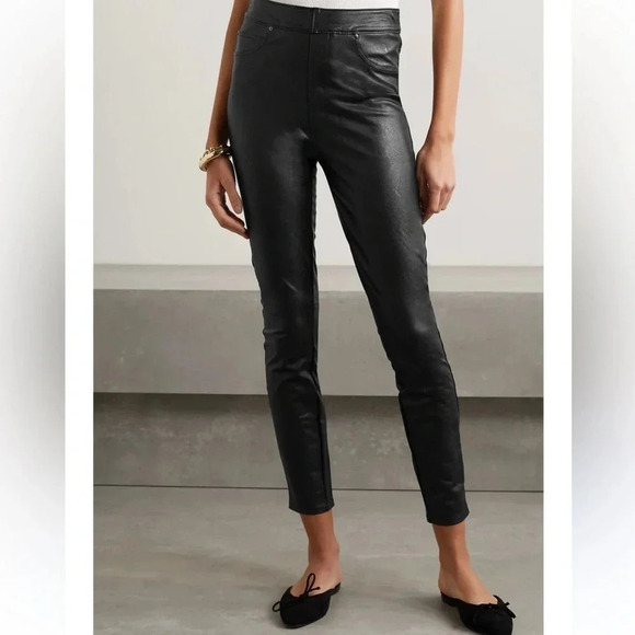 SPANX like LEATHER FAUX STRETCH-leather pants size M